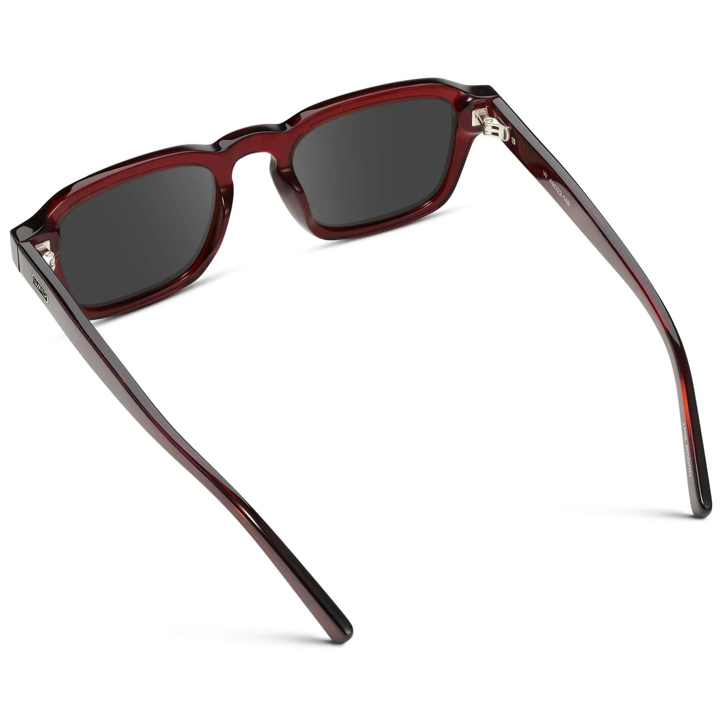 Red Garnet / Grey || Men's Rectangular Prescription Sunglasses with Red Acetate Frame and Grey Prescription Lens