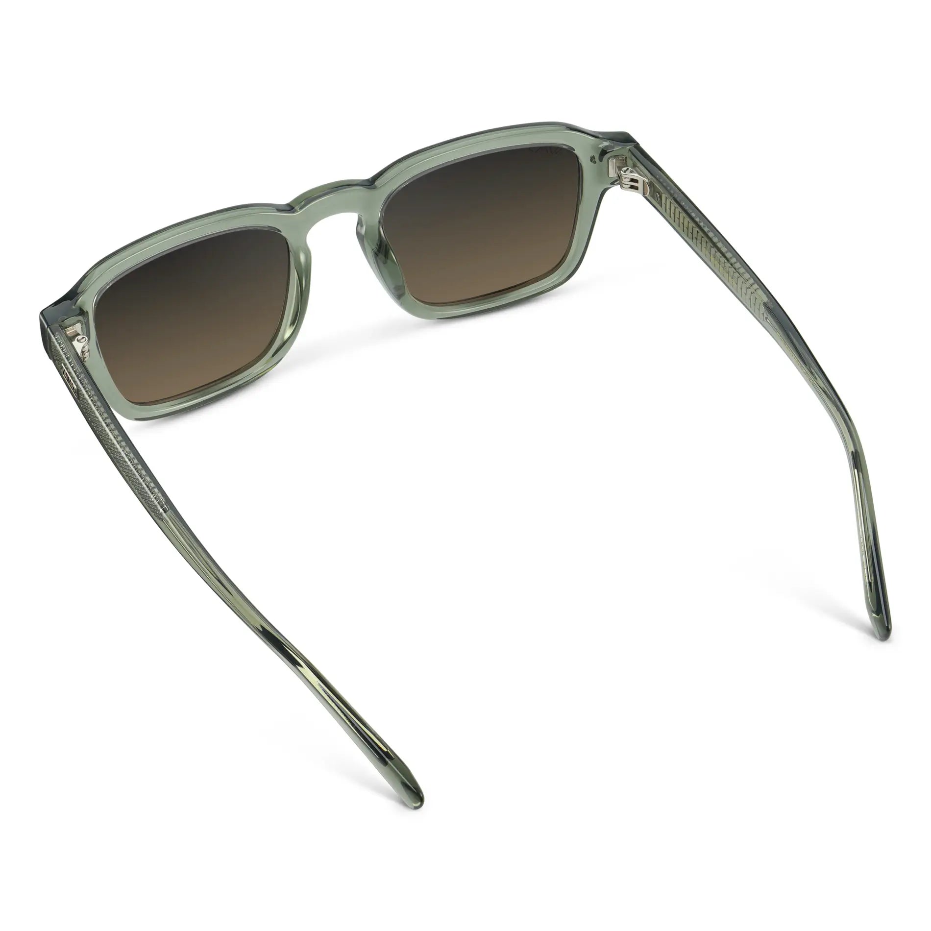 Sage Green / Grey Brown Gradient Lens || Men's Rectangular Polarized Sunglasses with Sage Green Acetate Frame and Grey Brown Gradient Lens