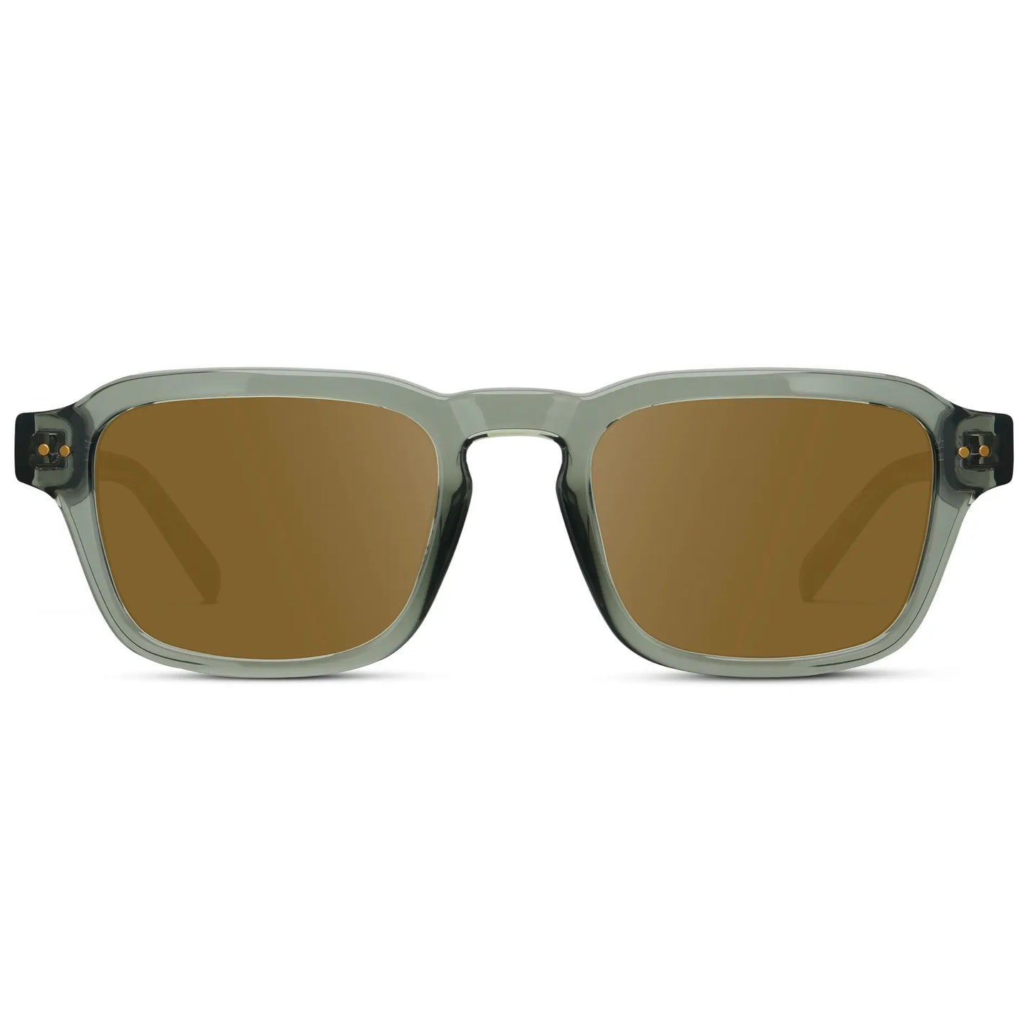 Sage Green / Amber || Men's Rectangular Prescription Sunglasses with Sage Green Acetate Frame and Amber Prescription Lens
