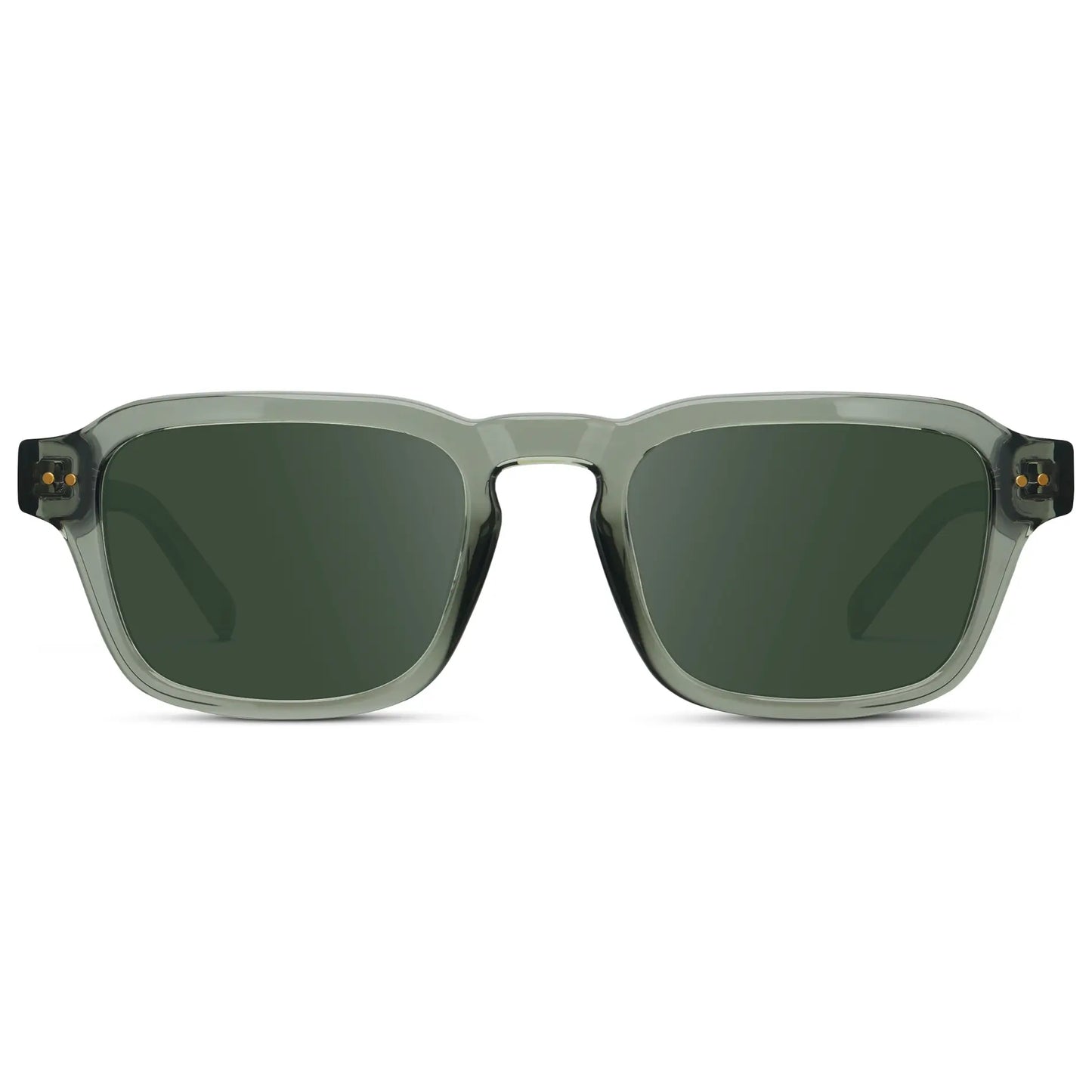 Sage Green / G15 || Men's Rectangular Prescription Sunglasses with Sage Green Acetate Frame and Green Prescription Lens