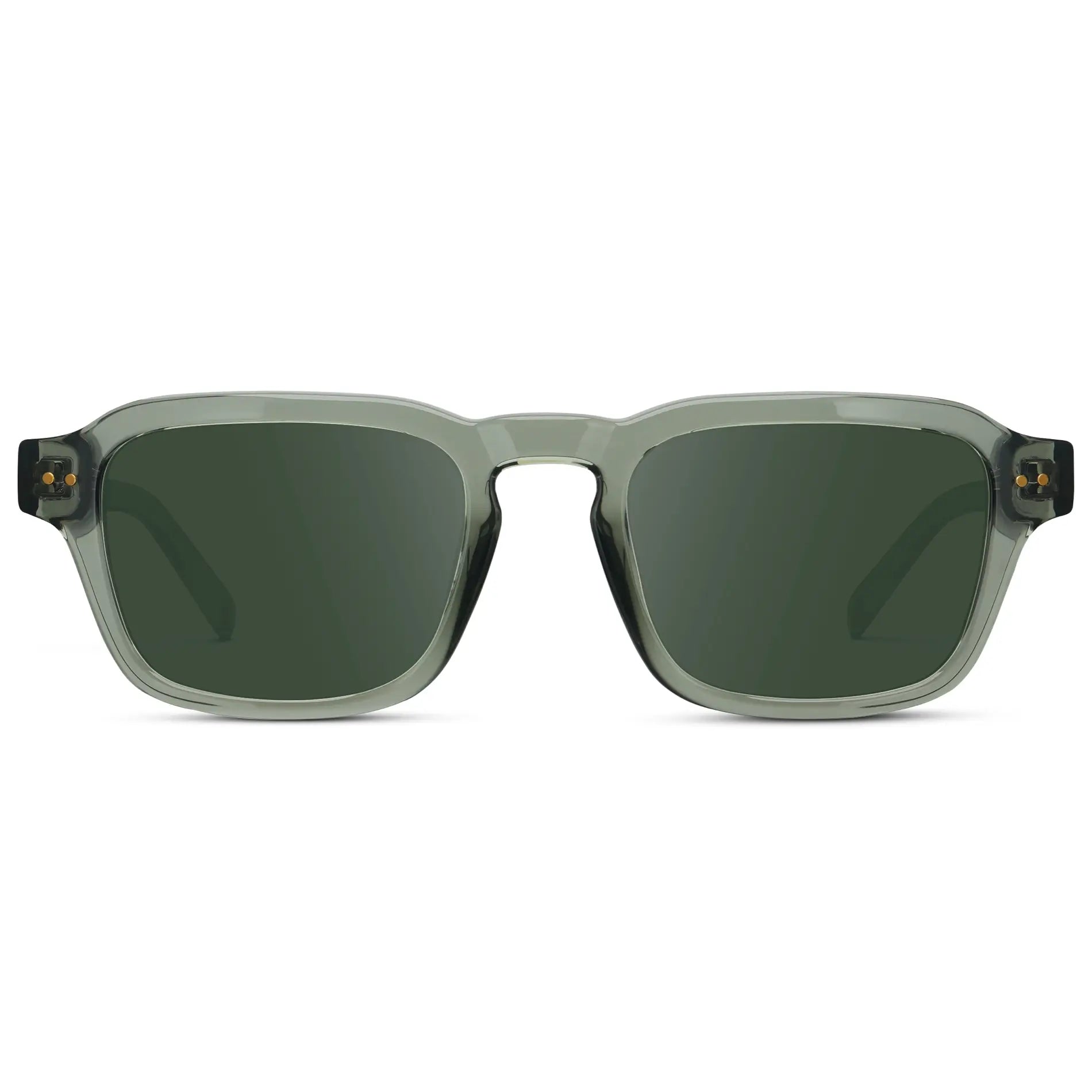 Sage Green / G15 || Men's Rectangular Prescription Sunglasses with Sage Green Acetate Frame and Green Prescription Lens