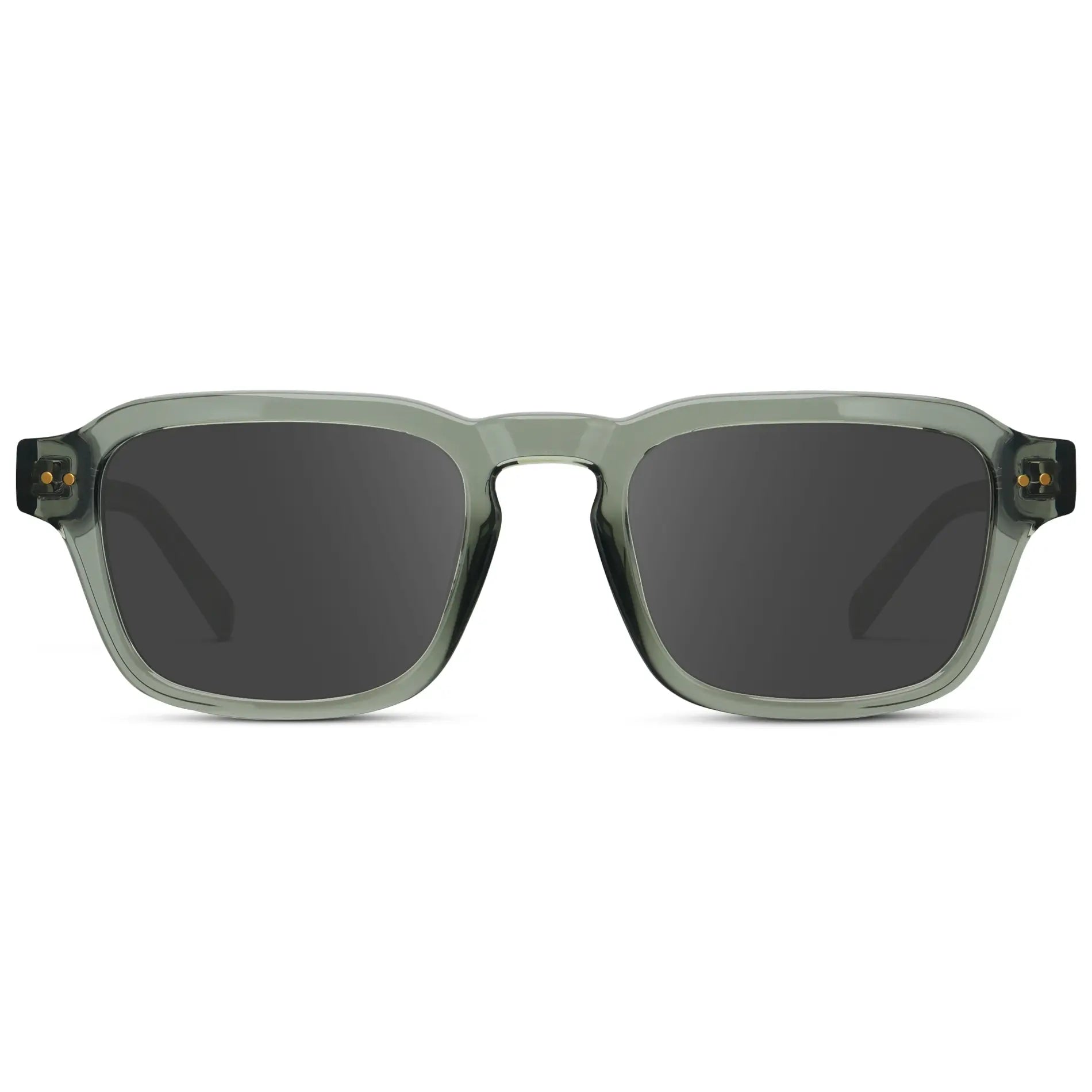 Sage Green / Grey || Men's Rectangular Prescription Sunglasses with Sage Green Acetate Frame and Grey Prescription Lens