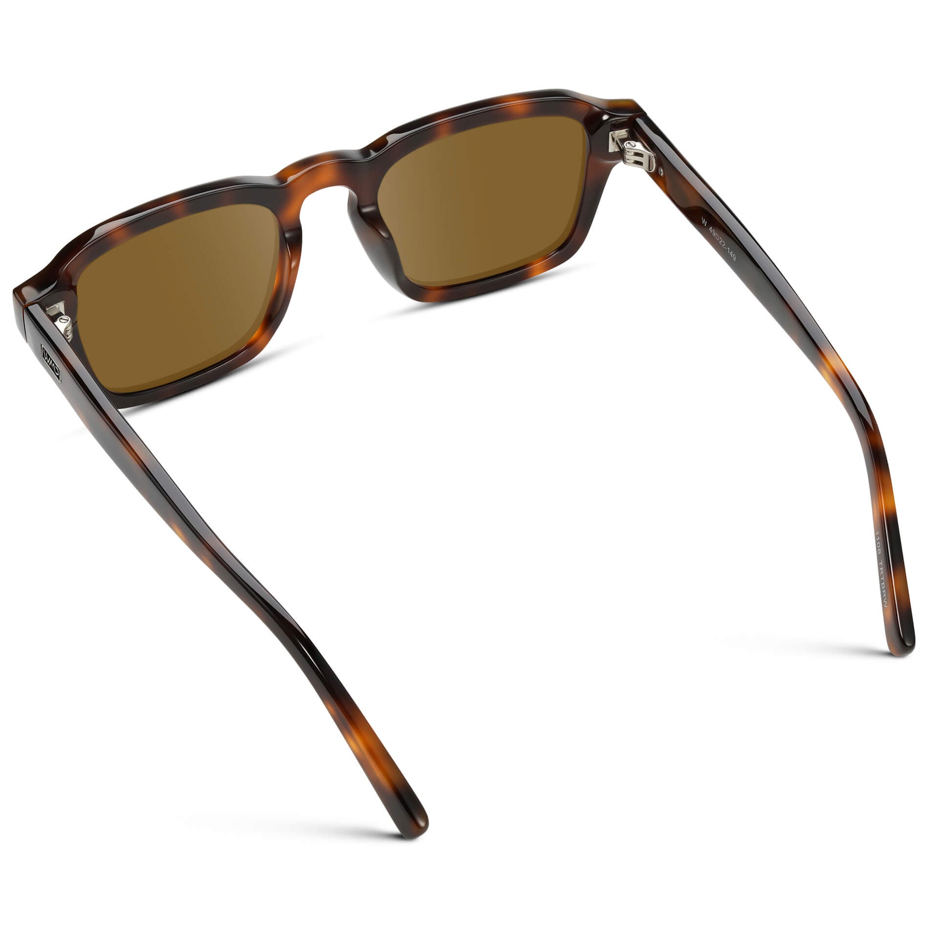 Havana Tortoise / Amber Lens || Men's Rectangular Prescription Sunglasses with Brown Tortoise Acetate Frame and Brown Prescription Lens