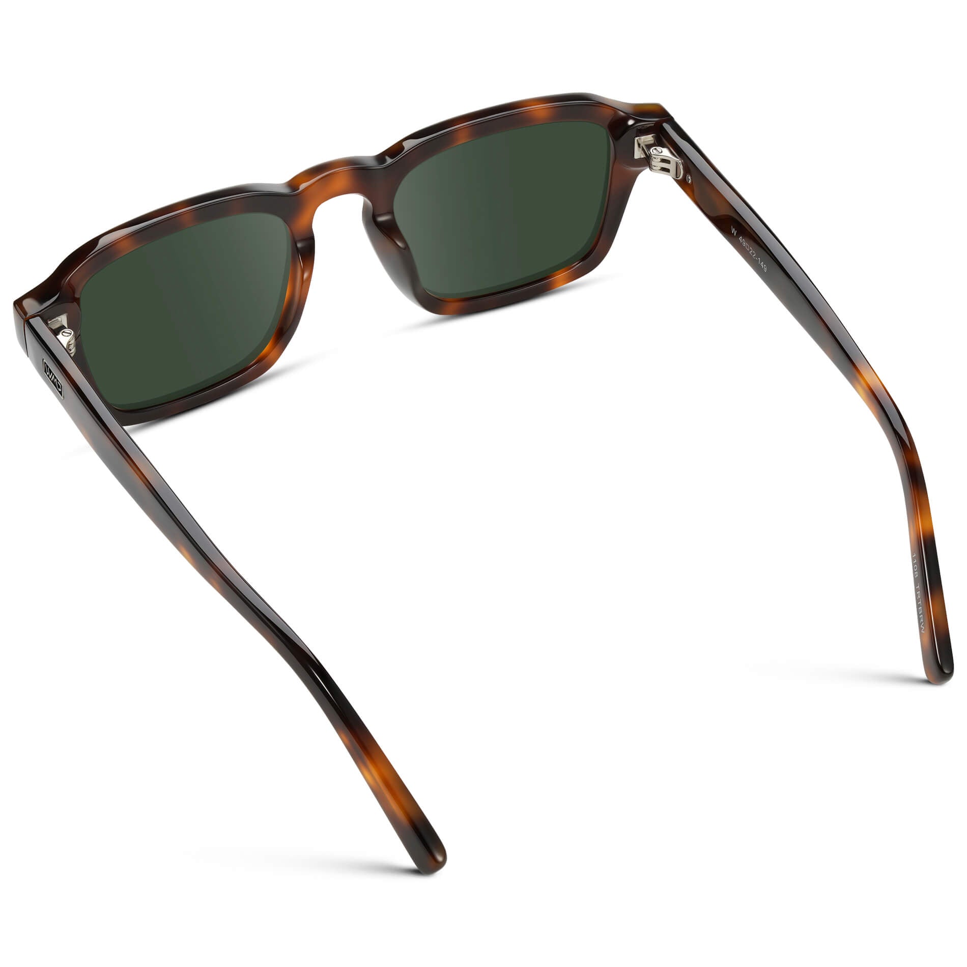 Havana Tortoise / G15 Lens || Men's Rectangular Prescription Sunglasses with Brown Tortoise Acetate Frame and Green Prescription Lens