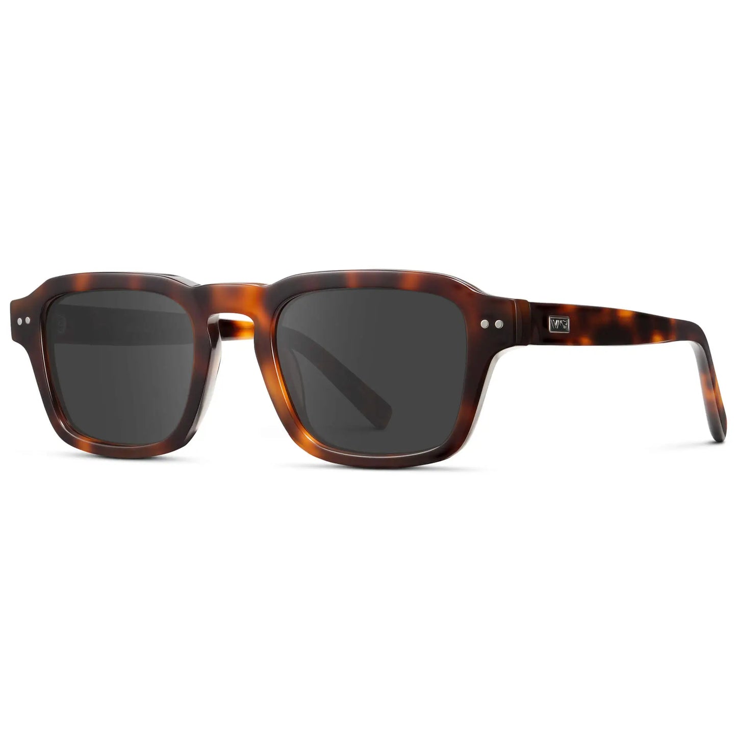 Havana Tortoise / Grey || Men's Rectangular Prescription Sunglasses with Brown Tortoise Acetate Frame and Grey Prescription Lens