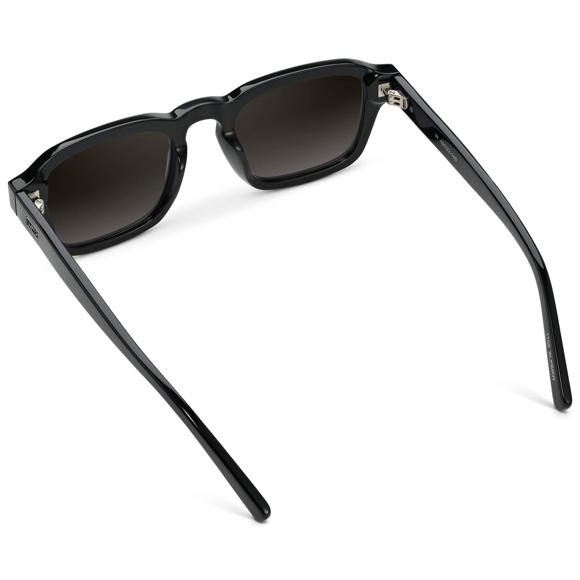 Black / Oak Brown Gradient || Men's Rectangular Polarized Sunglasses with Black Acetate Frame and Oak Brown Gradient Lens