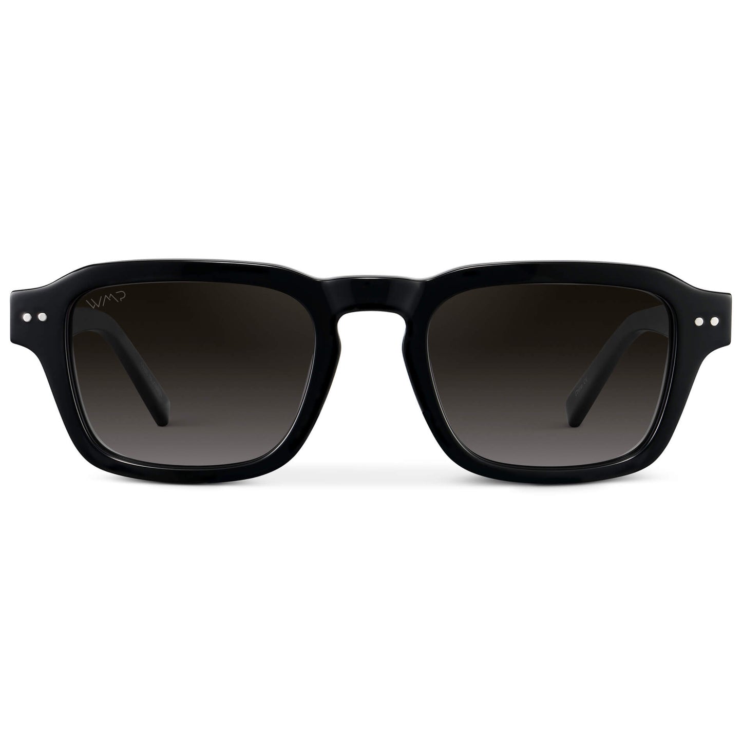 Black / Oak Brown Gradient || Men's Rectangular Polarized Sunglasses with Black Acetate Frame and Oak Brown Gradient Lens