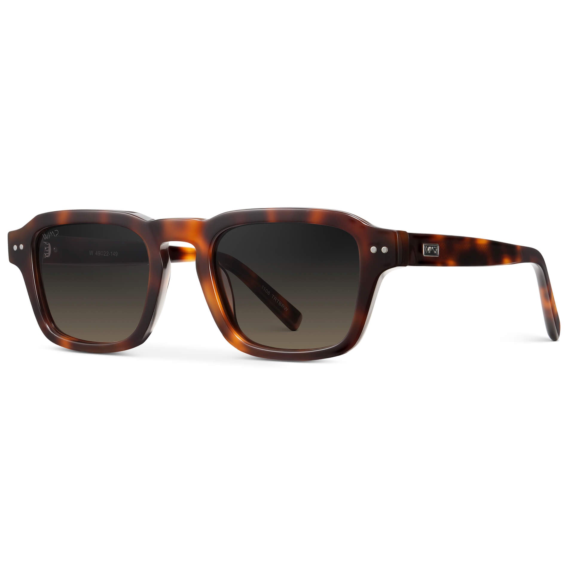 Havana Tortoise / Grey Brown Gradient Lens || Men's Rectangular Polarized Sunglasses with Tortoise Acetate Frame and Grey Brown Gradient Lens