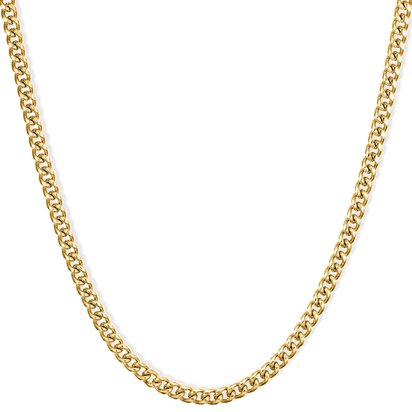 Gold / 22" || Gold Simple Chain Necklace on a white background