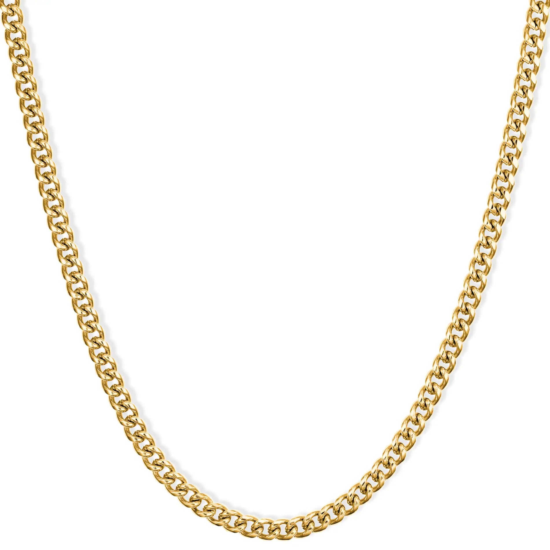Gold / 22" || Gold Simple Chain Necklace on a white background