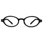 Black || Women's Slim Oval Prescription Glasses with Black Frame and Clear Lens on a white background