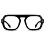 Black || Women's Oversized Aviator Prescription Eyeglasses with Black Frame and Clear Lenses on a white background