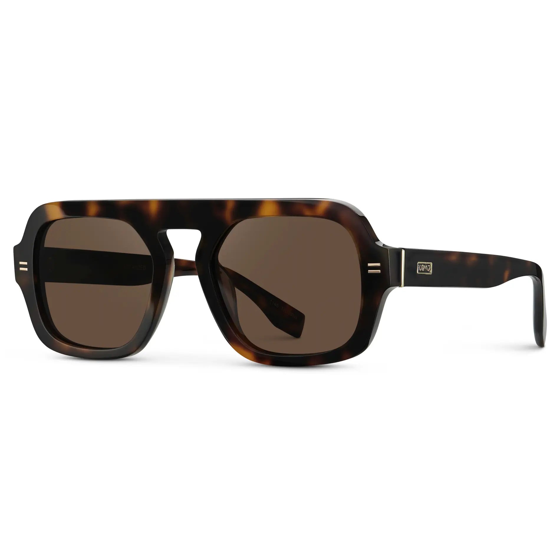 Brown Tortoise / Brown Lens || Women's Aviator Polarized Sunglasses with Brown Tortoise Frame and Brown Lenses on a white background