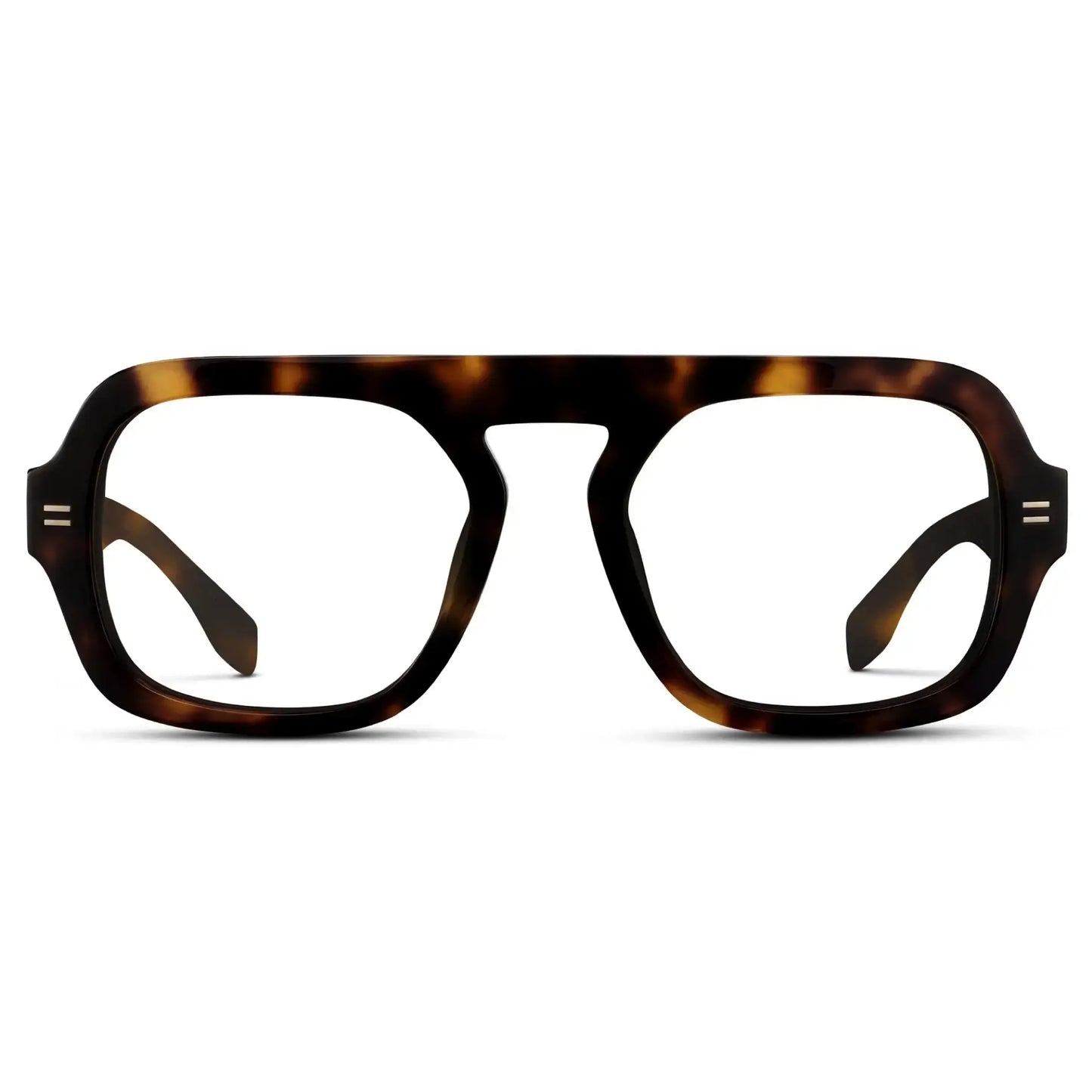Brown Tortoise || Women's Oversized Aviator Prescription Eyeglasses with Brown Tortoise Frame and Clear Lenses on a white background