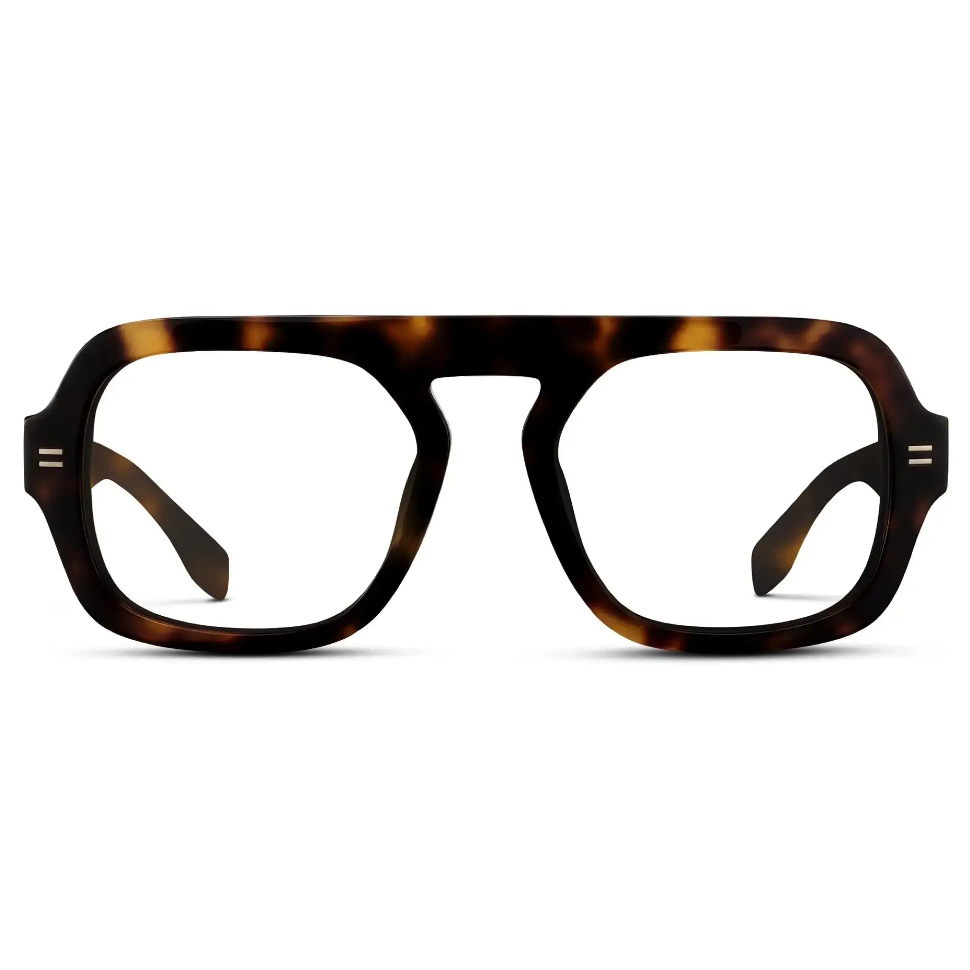 Brown Tortoise || Women's Oversized Aviator Prescription Eyeglasses with Brown Tortoise Frame and Clear Lenses on a white background