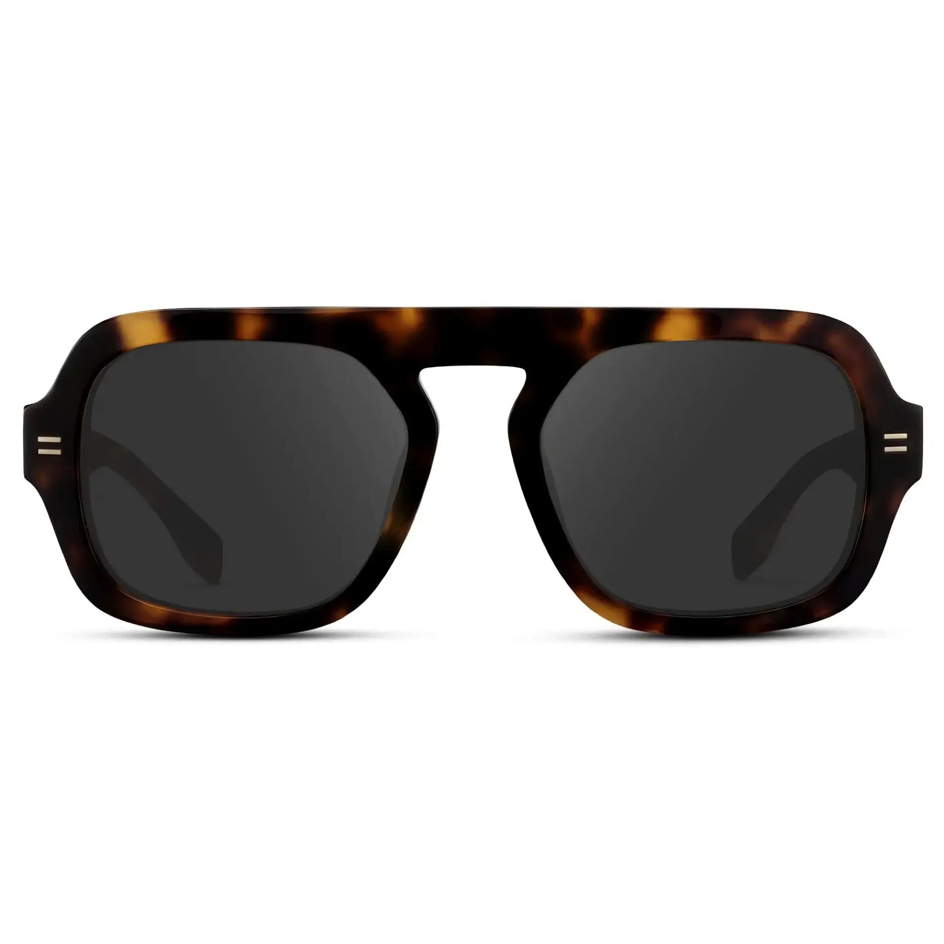 Brown Tortoise / Grey || Women's Oversized Aviator Prescription Sunglasses with Brown Tortoise Frame and Grey Lenses on a white background