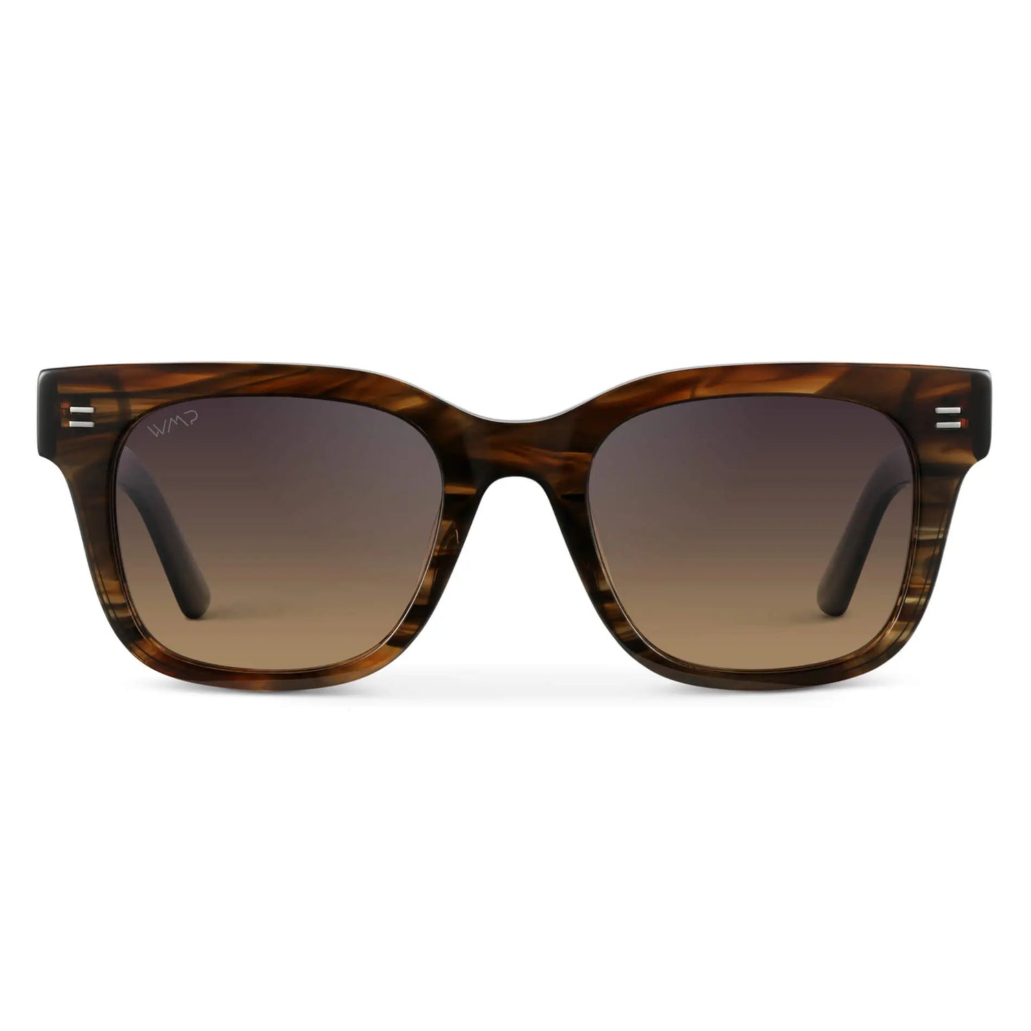 Red Oak / Gradient Amber Lens || Men's Square Acetate Red Oak wood grain design Frame Sunglasses with Gradient Amber Polarized Lens
