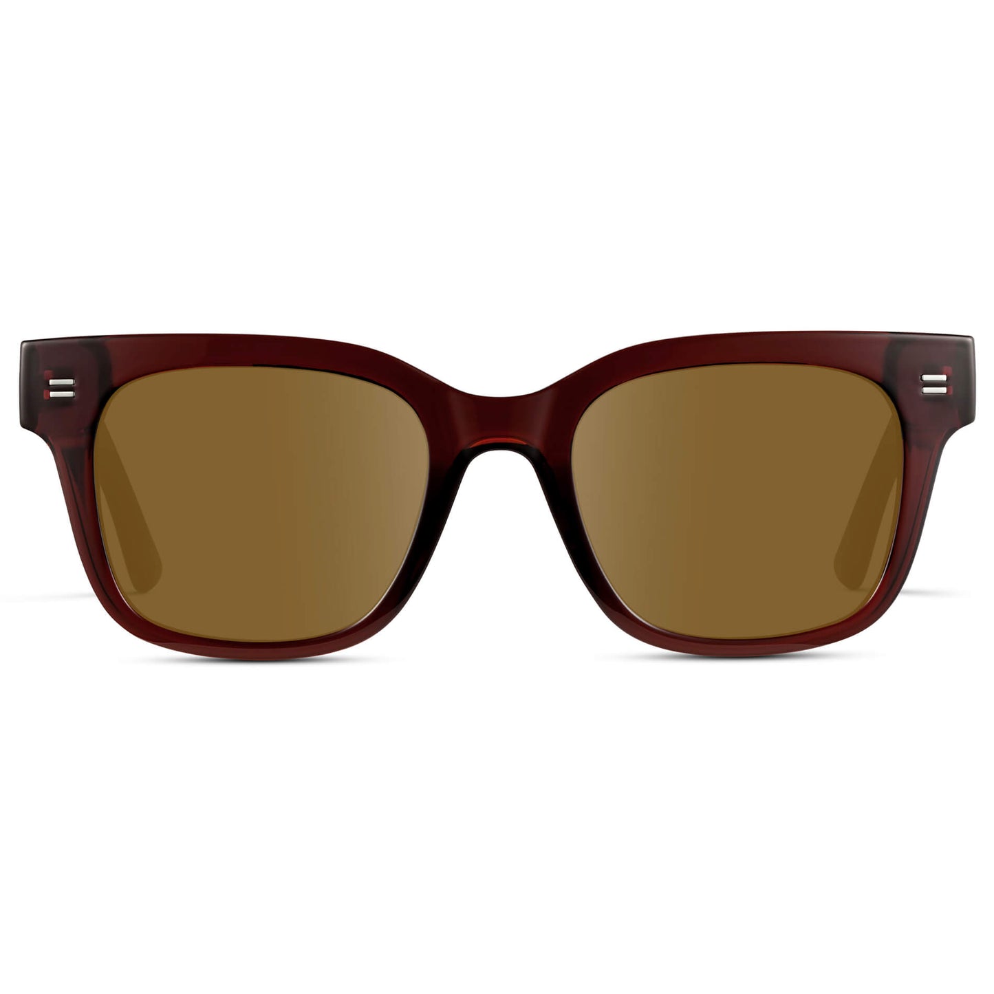 Red Garnet / Amber || Square Frame Prescription Sunglasses