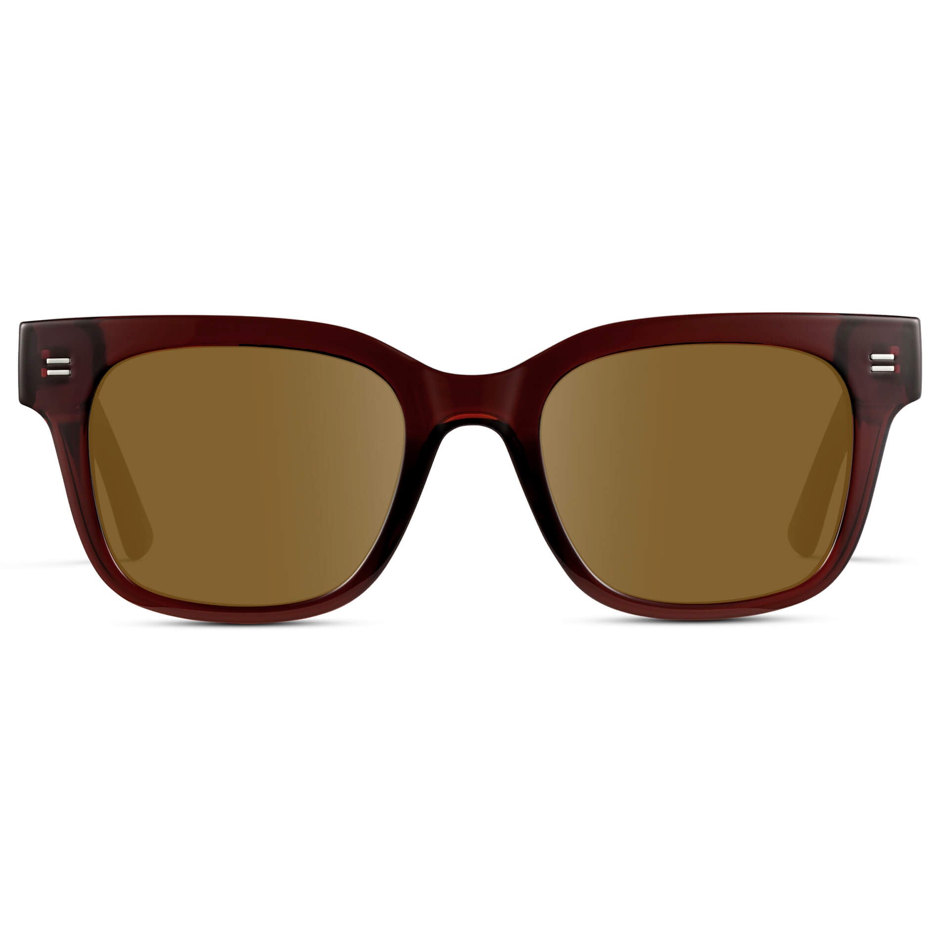 Red Garnet / Amber || Square Frame Prescription Sunglasses