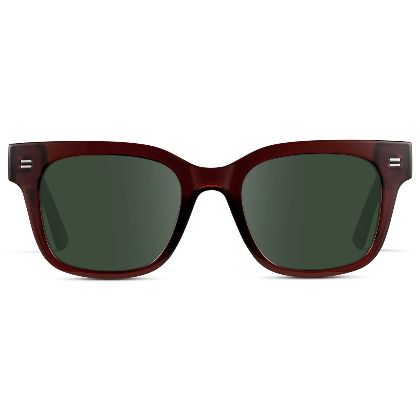 Red Garnet / G15 || Square Frame Prescription Sunglasses