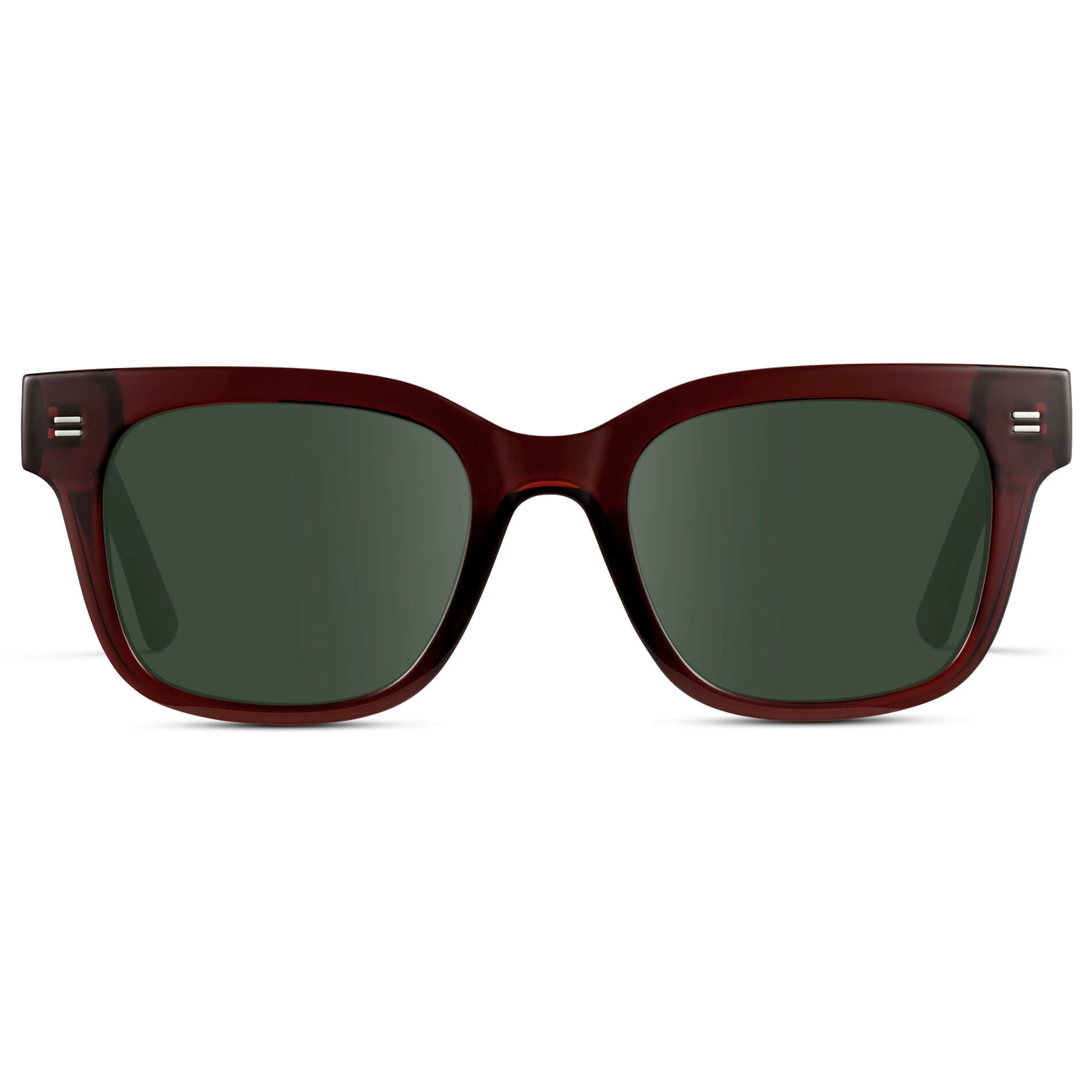 Red Garnet / G15 || Square Frame Prescription Sunglasses
