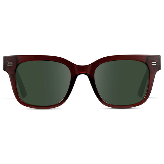 Red Garnet / G15 || Square Frame Prescription Sunglasses