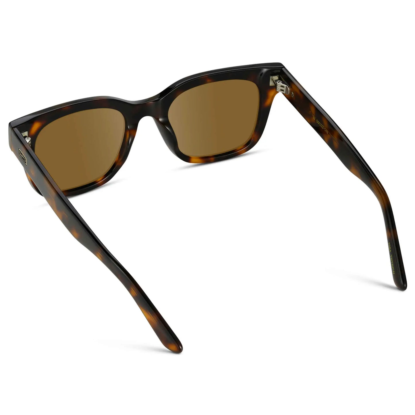 Brown Tortoise / Amber || Back view of Men's Square Frame Prescription Sunglasses with Brown Tortoise Frame and Brown Lenses