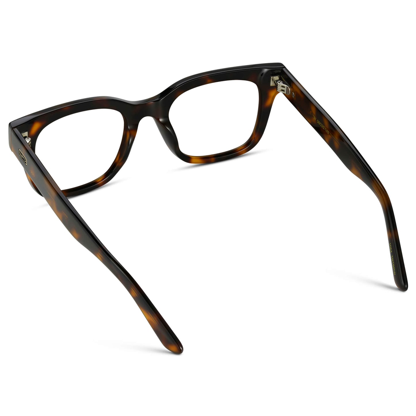 Brown Tortoise || Square Frame Glasses with Clear Prescription Lenses front view.