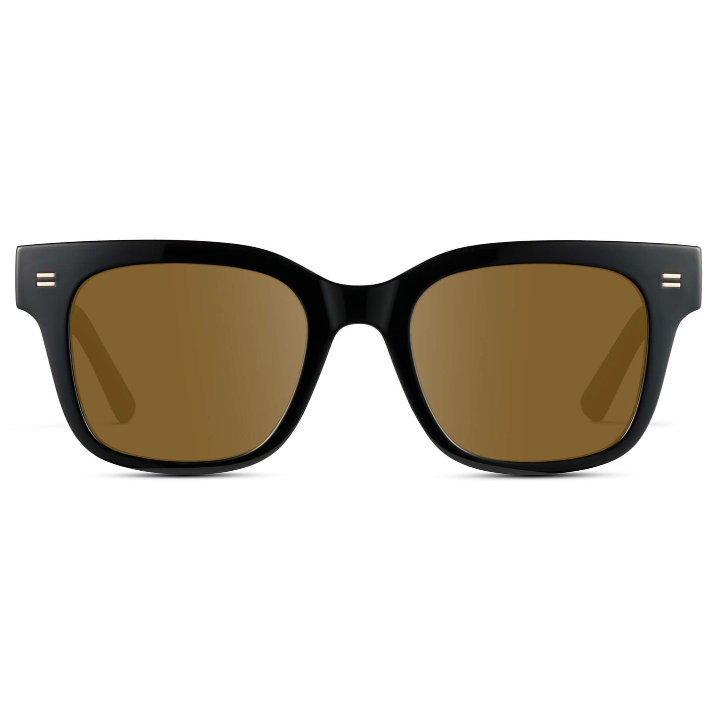 Black / Amber || Square Frame Prescription Sunglasses