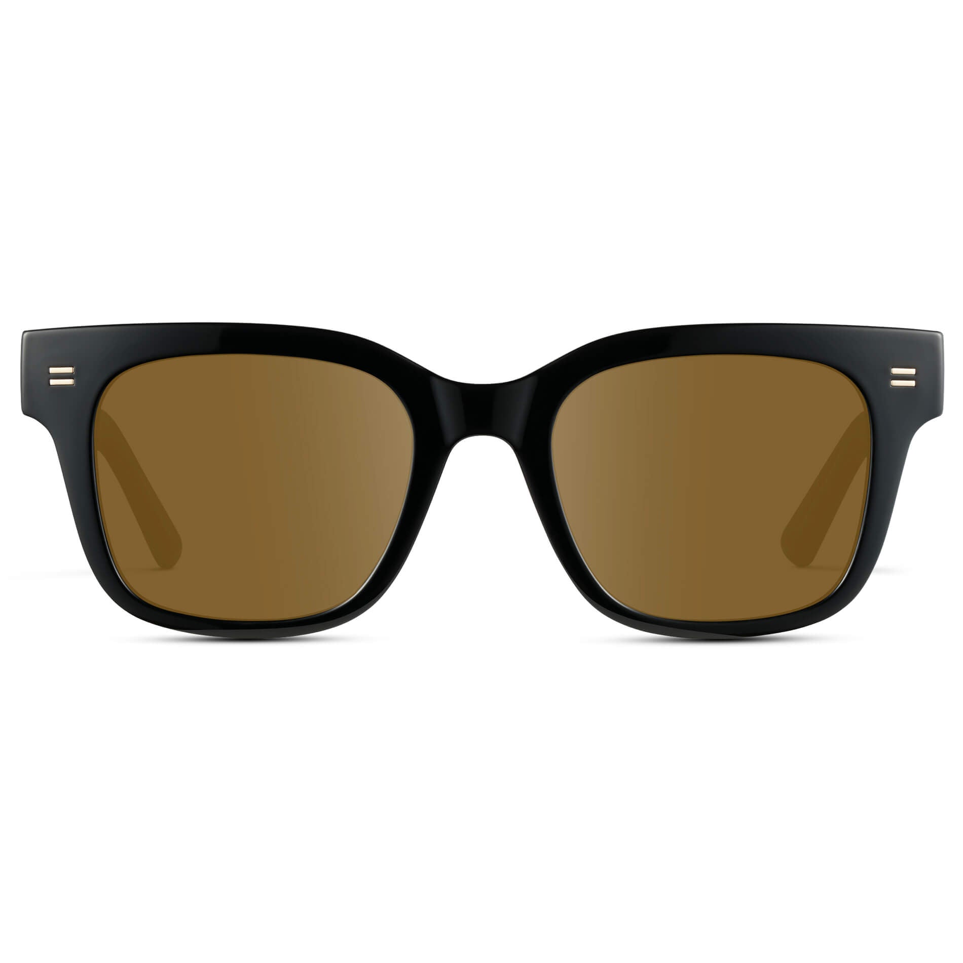 Black / Amber || Square Frame Prescription Sunglasses