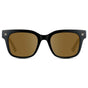 Black / Amber || Front view of Men's Square Frame Prescription Sunglasses with Black Frame and Brown Lenses