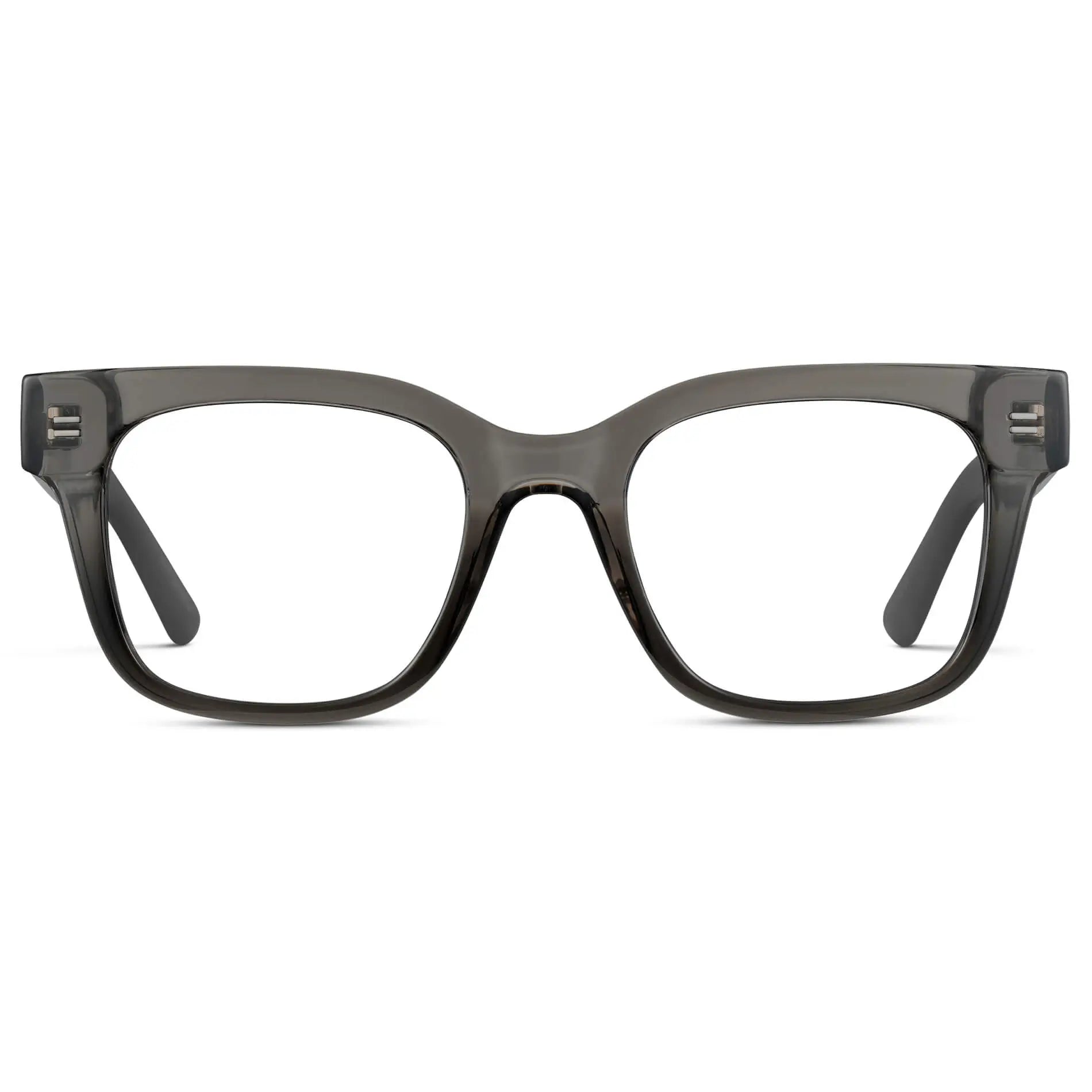 Black Ice Fade || Men's Square Prescription Glasses with Black Ice Fade Frames and Clear Lenses on a white background