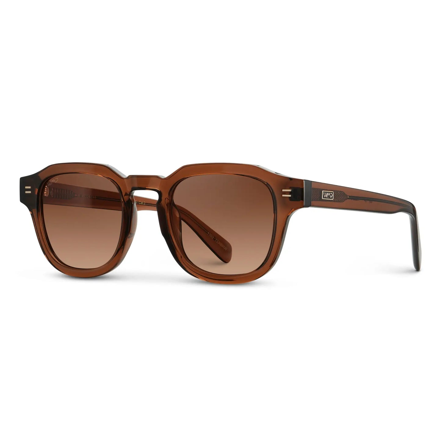 Terracotta Brown / Copper Brown Gradient Lens || Men's Geometric Square Polarized Sunglasses with Terracotta Brown Acetate Frame and Copper Brown Gradient Lens