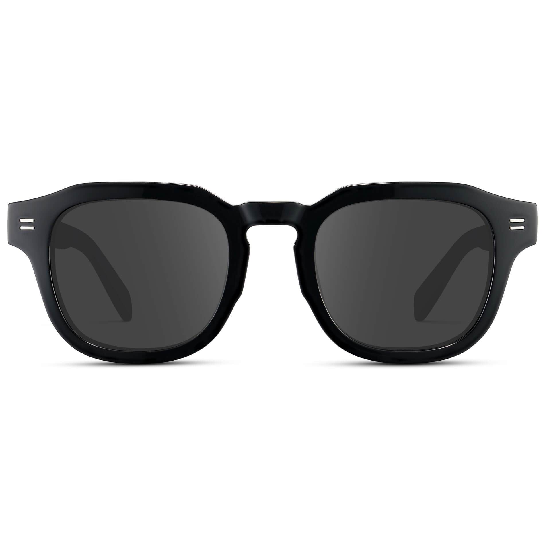 Black / Grey Lens || Men's Square Prescription Eyeglasses with Black Acetate Frame and Grey Prescription Lens