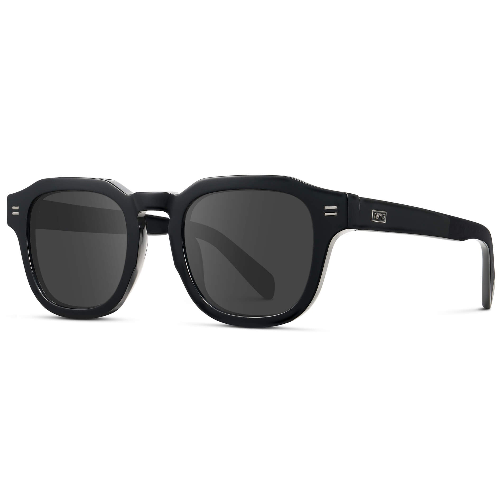 Black / Grey Lens || Men's Square Prescription Eyeglasses with Black Acetate Frame and Grey Prescription Lens