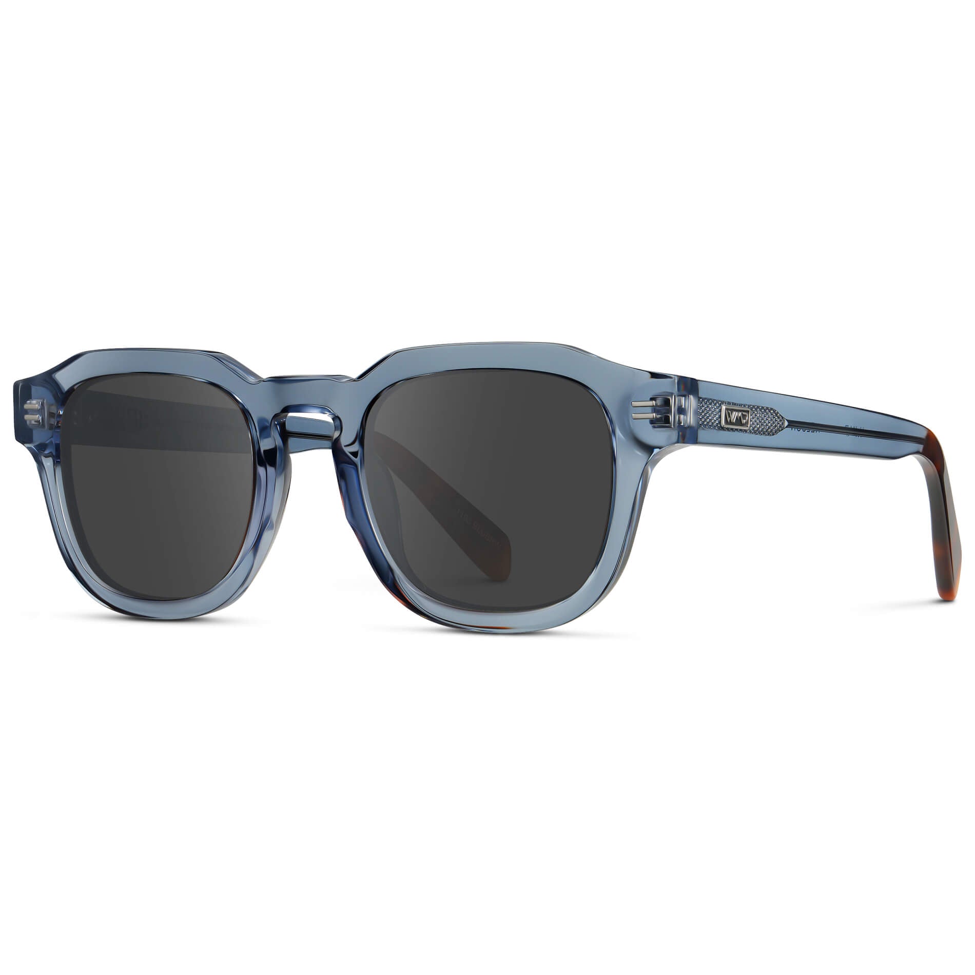 Denim Blue / Grey Lens || Men's Square Prescription Eyeglasses with Blue Acetate Frame and Grey Prescription Lens