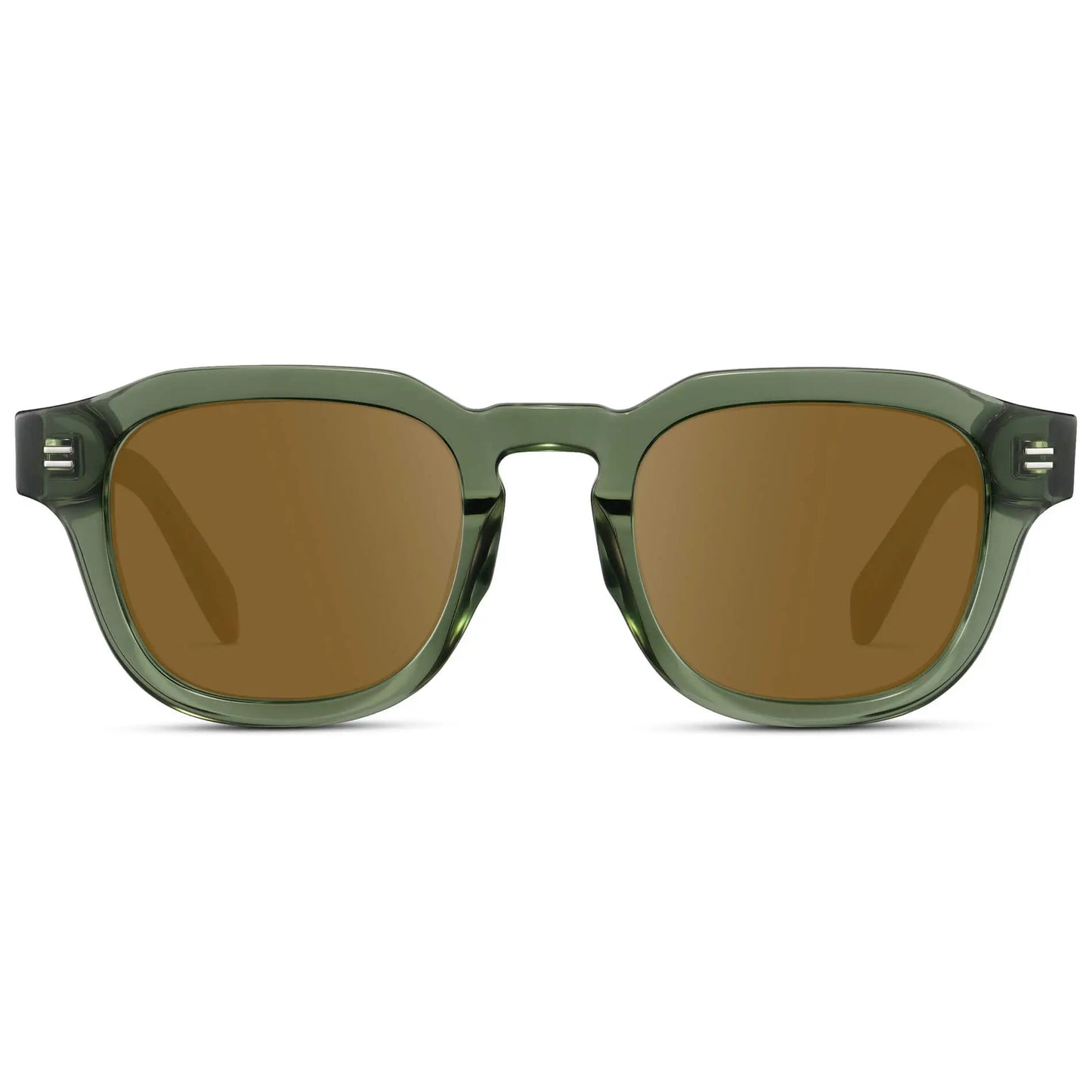Crystal Agave Green / Amber || Men's Square Prescription Sunglasses with Green Acetate Frame and Amber Prescription Lens
