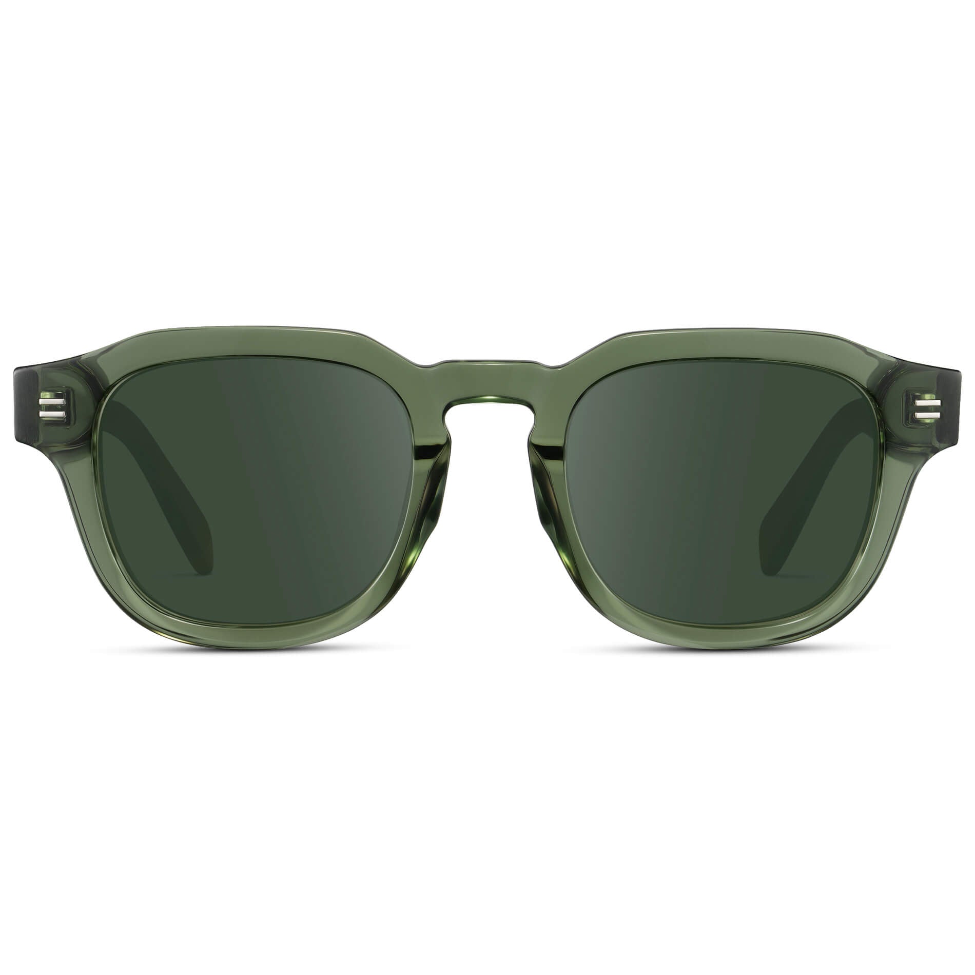 Crystal Agave Green / G15 Lens || Men's Square Prescription Eyeglasses with Green Acetate Frame and Green Prescription Lens