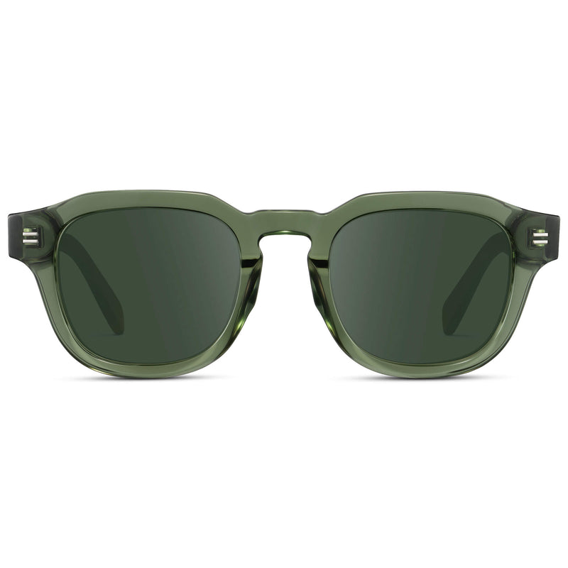 Nelson | Prescription Sunglasses - Crystal Agave Green / G15 Lens