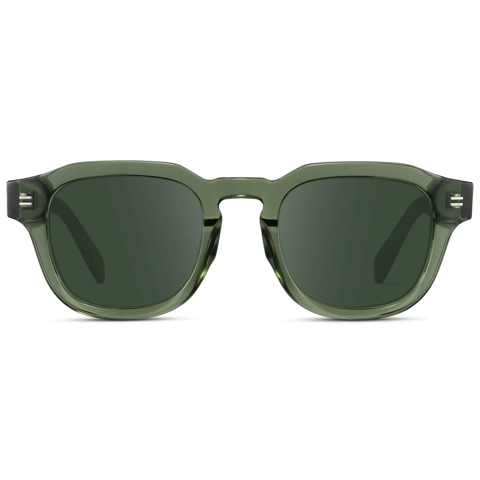 Crystal Agave Green / G15 || Men's Square Prescription Sunglasses with Green Acetate Frame and Green Prescription Lens