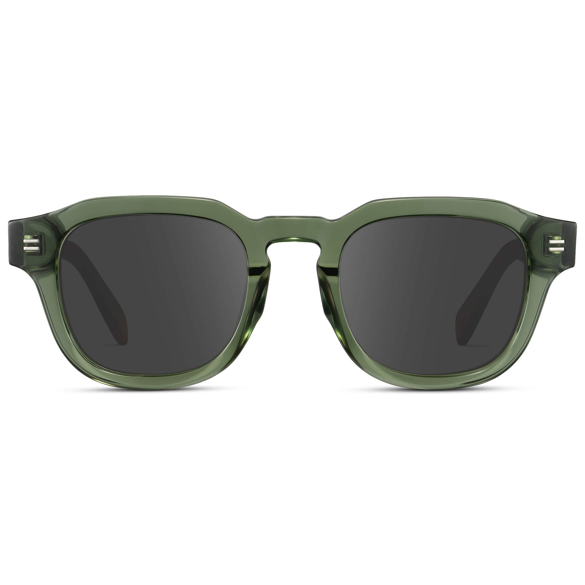 Crystal Agave Green / Grey Lens || Men's Square Prescription Eyeglasses with Green Acetate Frame and Grey Prescription Lens