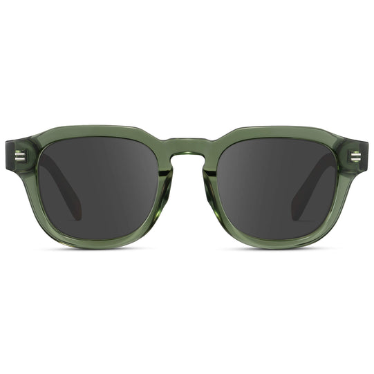 Crystal Agave Green / Grey Lens || Men's Square Prescription Eyeglasses with Green Acetate Frame and Grey Prescription Lens