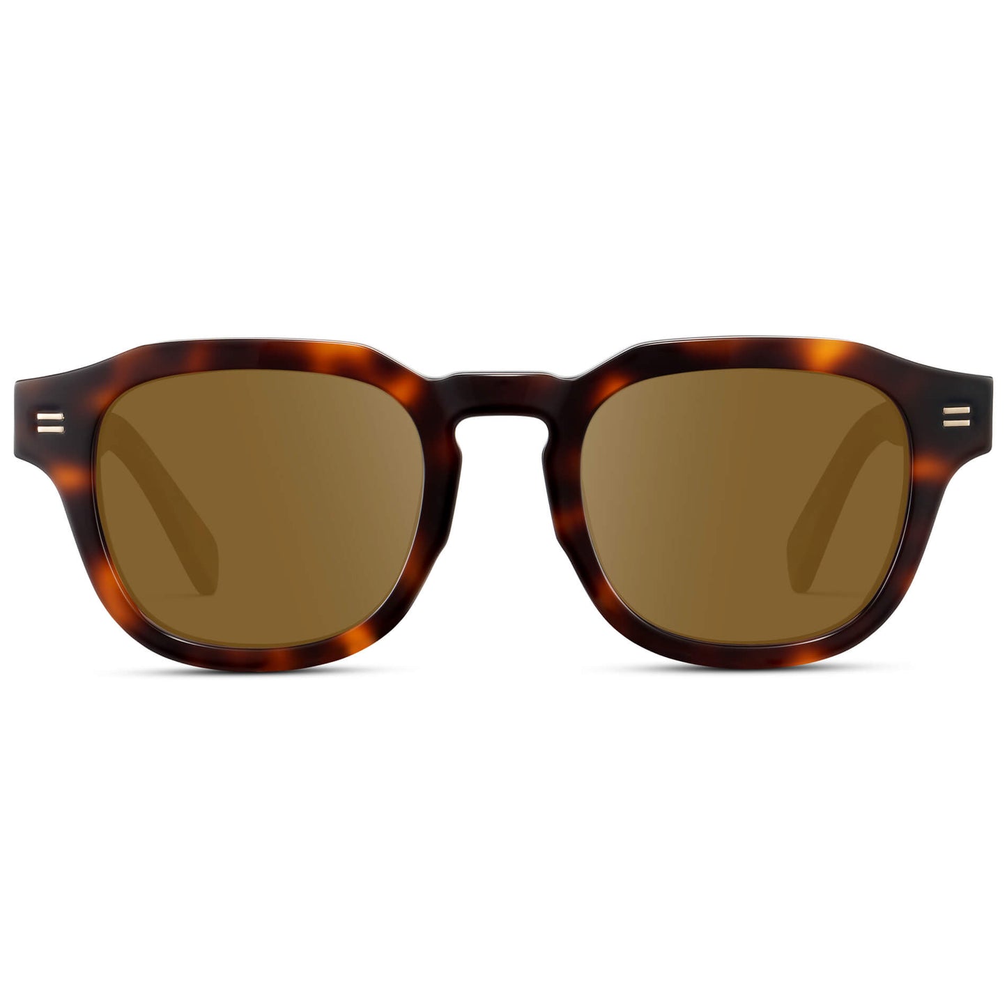 Havana Tortoise / Amber Lens || Men's Square Prescription Eyeglasses with Brown Tortoise Acetate Frame and Brown Prescription Lens