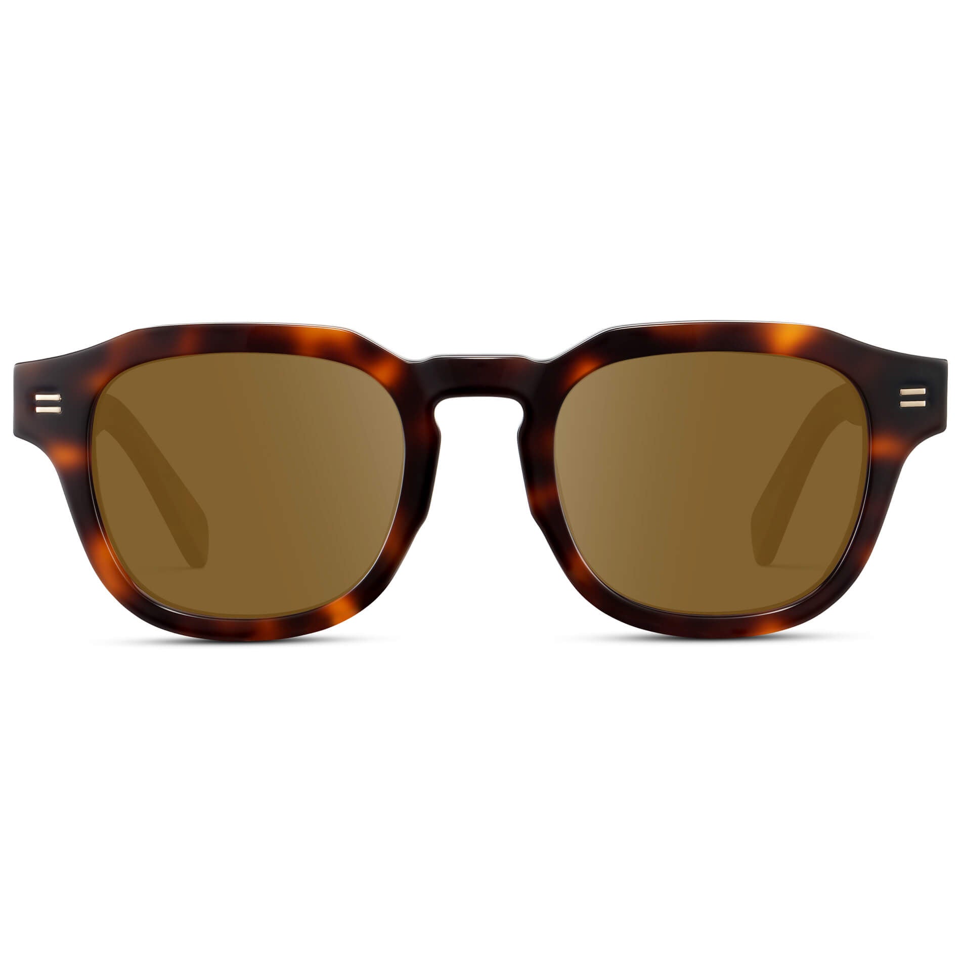 Havana Tortoise / Amber Lens || Men's Square Prescription Eyeglasses with Brown Tortoise Acetate Frame and Brown Prescription Lens