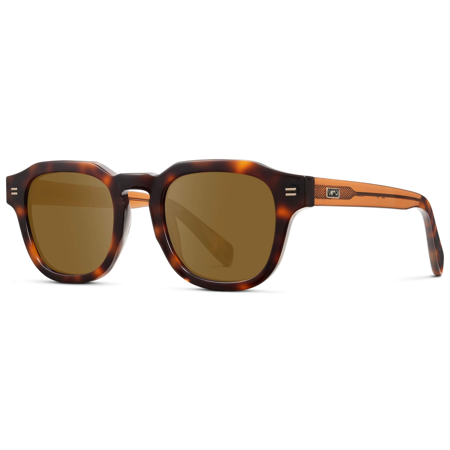Havana Tortoise / Amber Lens || Men's Square Prescription Eyeglasses with Brown Tortoise Acetate Frame and Brown Prescription Lens