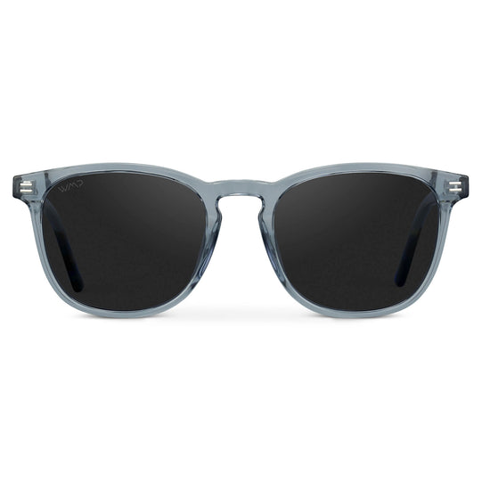 Crystal Cadet Grey / Black Lens || Classic Style Sunglasses with Grey Frame and Black Lens