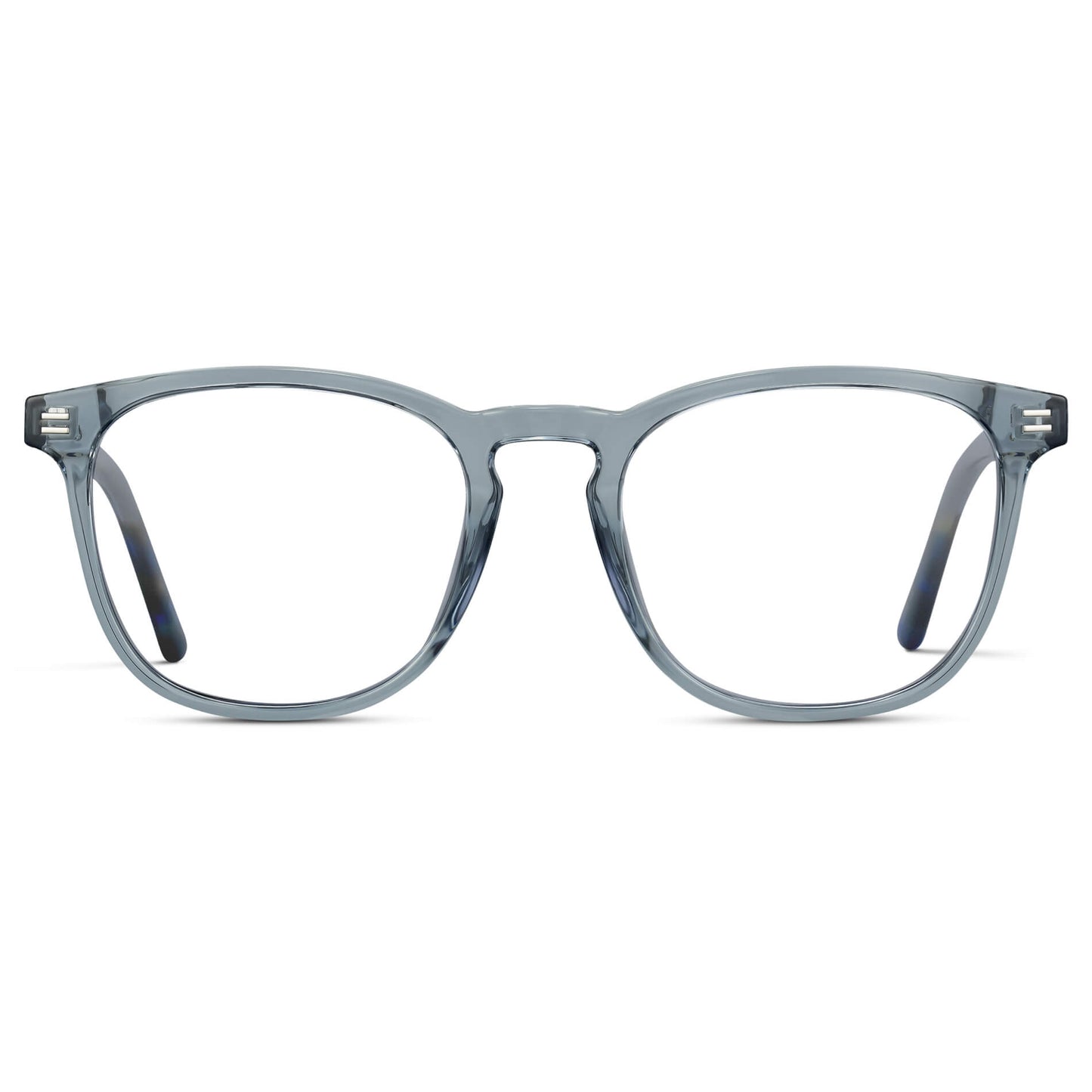 Crystal Cadet Grey || Grey Square Frame Prescription Glasses with Clear Lenses