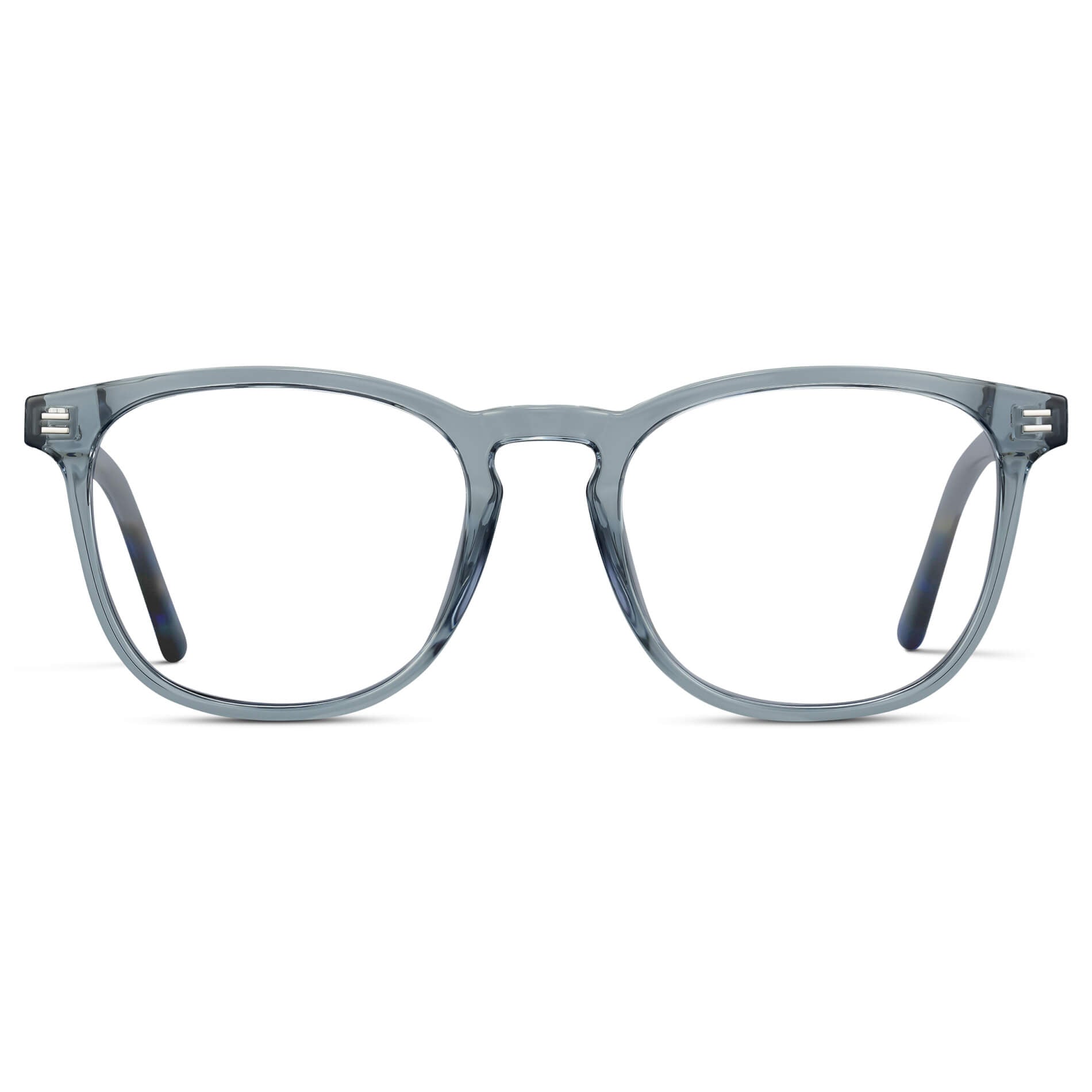 Crystal Cadet Grey || Grey Square Frame Prescription Glasses with Clear Lenses