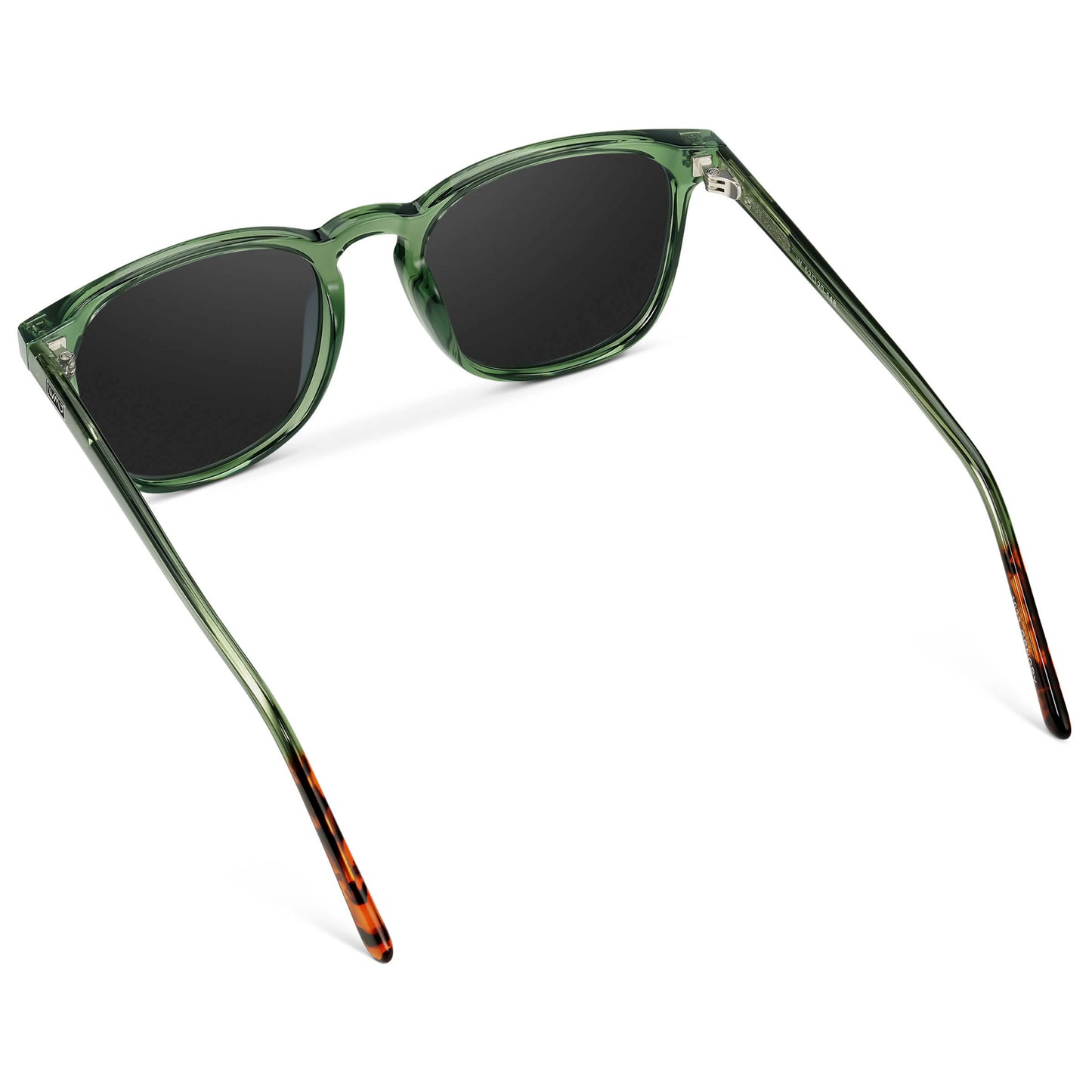 Emerald Green / Black Lens || Green Square Frame Sunglasses with Black Polarized Lenses