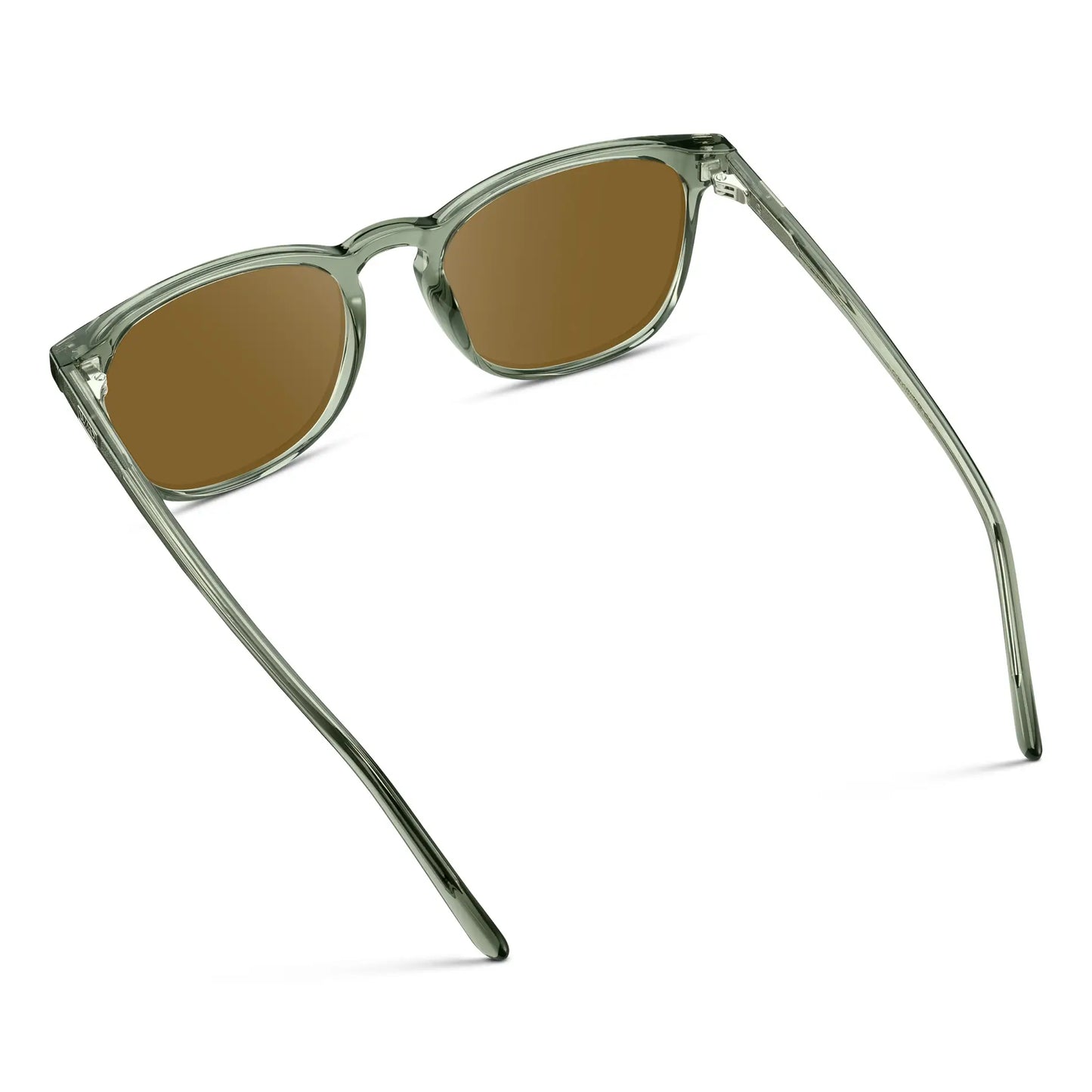 Sage Green / Amber Lens || Green Square Frame Prescription Sunglasses with Brown Lenses
